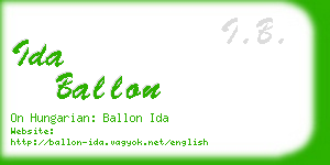 ida ballon business card